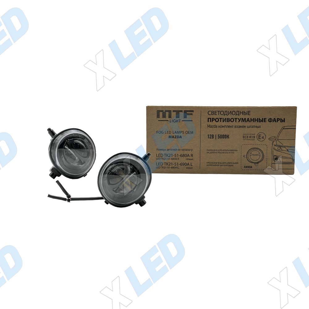 Фары противотуманные светодиодные MTF Light Mazda 12В, 5000К, 10Вт, FL12MZ