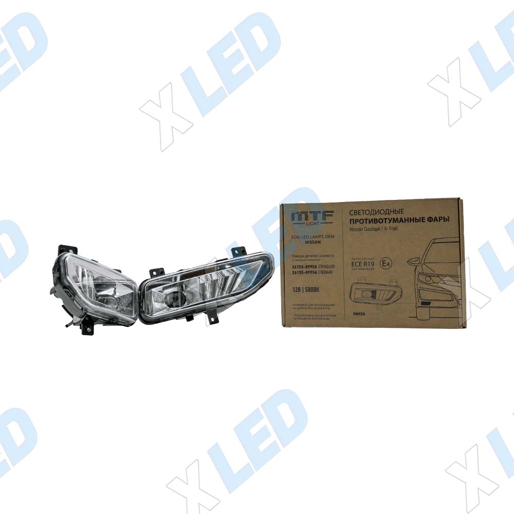 Фары противотуманные светодиодные MTF Light NISSAN (NEW) 12В, 5000К, 8Вт, FL07NX