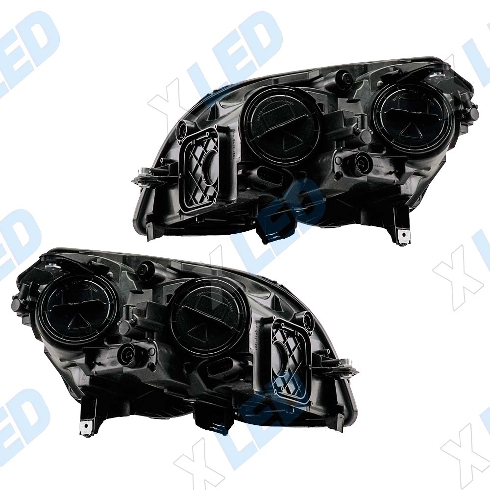 Комплект фар (тюнинг) Mercedes GLK X204 I рест (2012-2015) Led №1 линза галоген