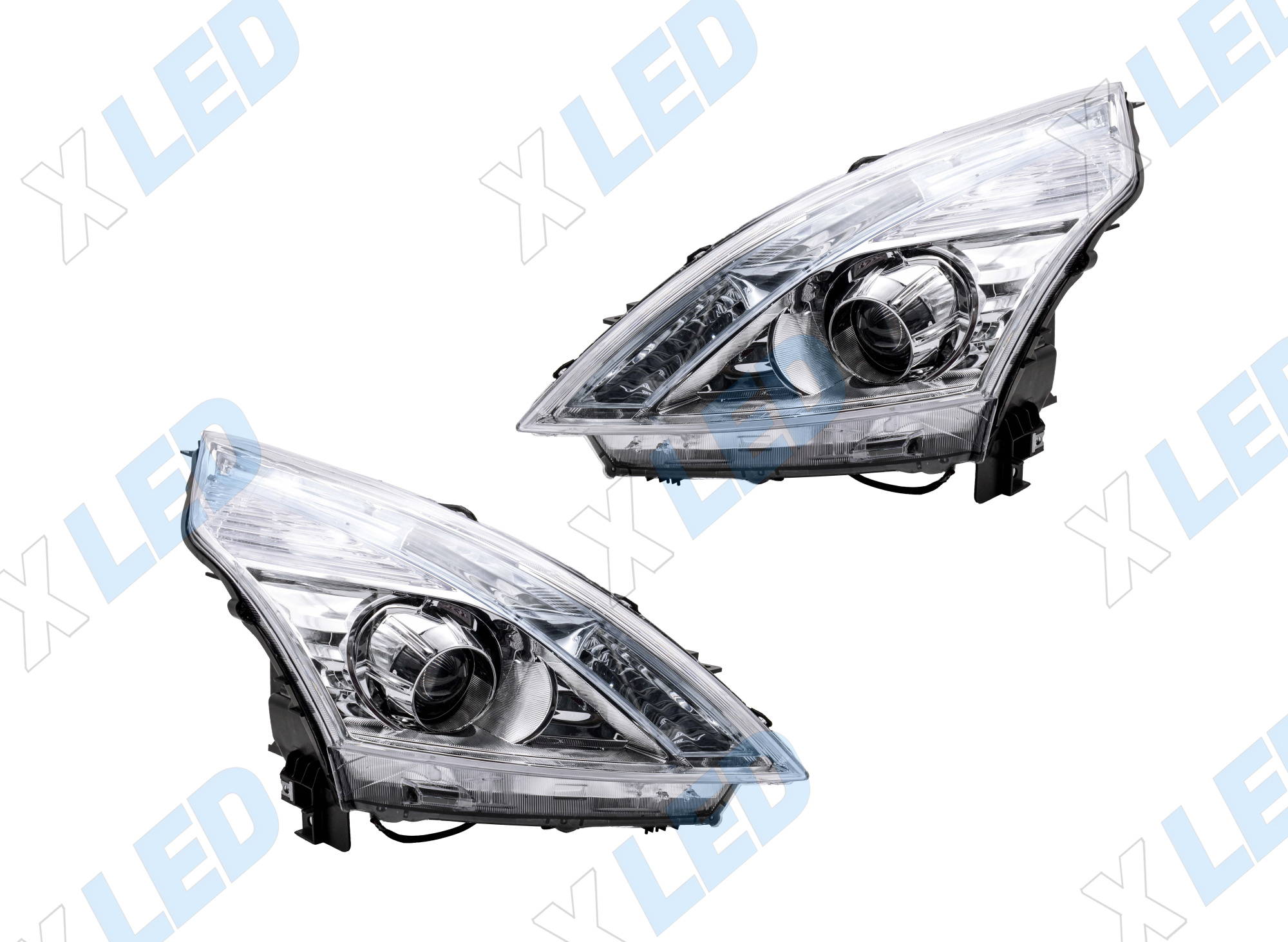Комплект фар Nissan Teana (2011-2013) с bi-led линзами Х5 X-LED, подключение ксенон