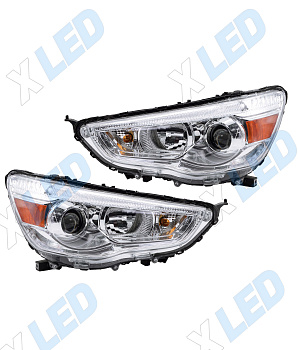 Комплект фар Mitsubishi ASX (2010-2013) с bi-led линзами ХV6 X-LED