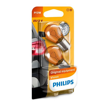 Комплект галогенных ламп PY21W Philips Vision 12V 12496NAB2