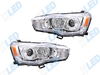 Комплект фар Mitsubishi Outlander XL (2010-2013) с bi-led линзами Х4 X-LED