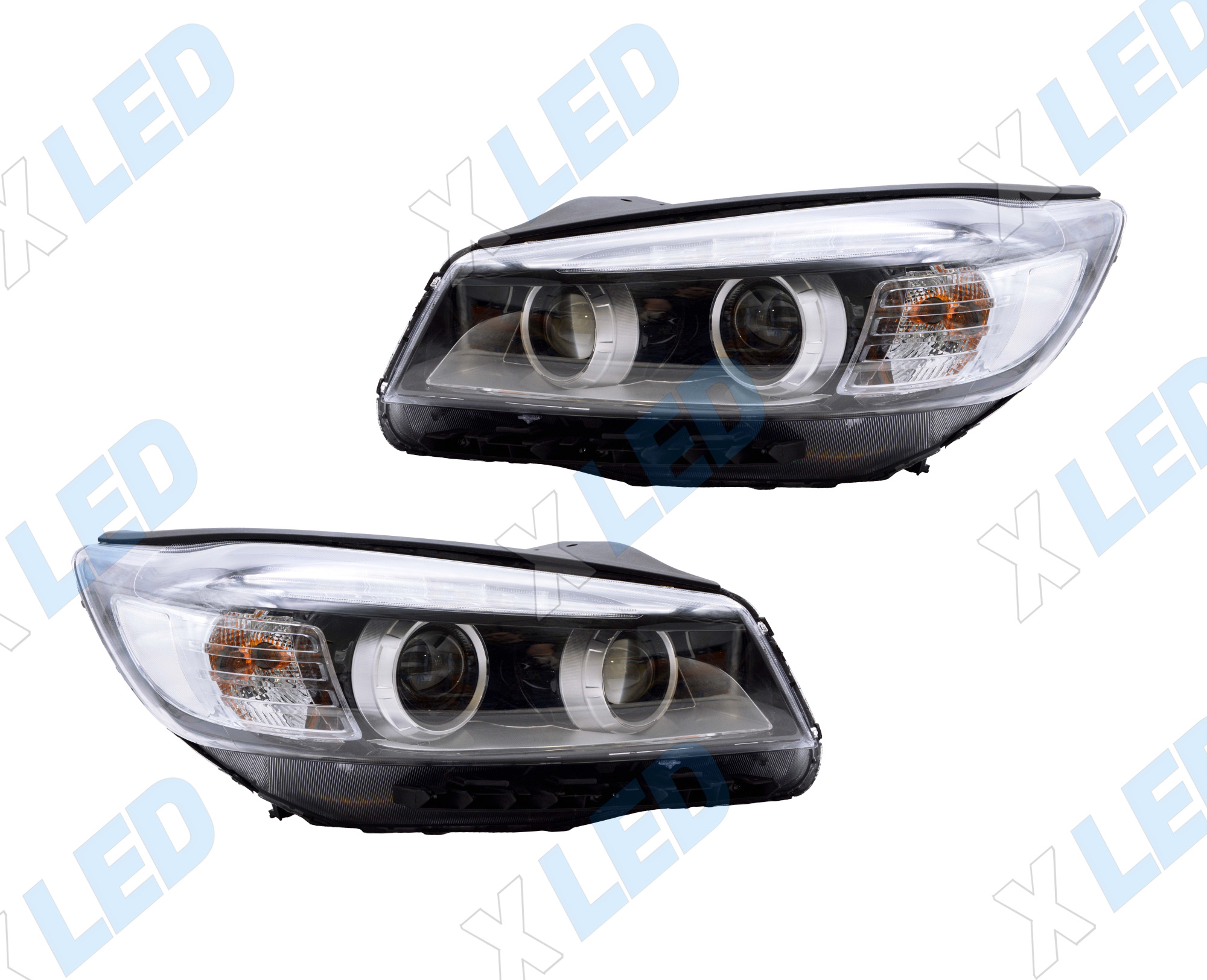 Комплект фар KIA Sorento (2012-2021) с bi-led линзами Х6 X-LED, подключение галоген