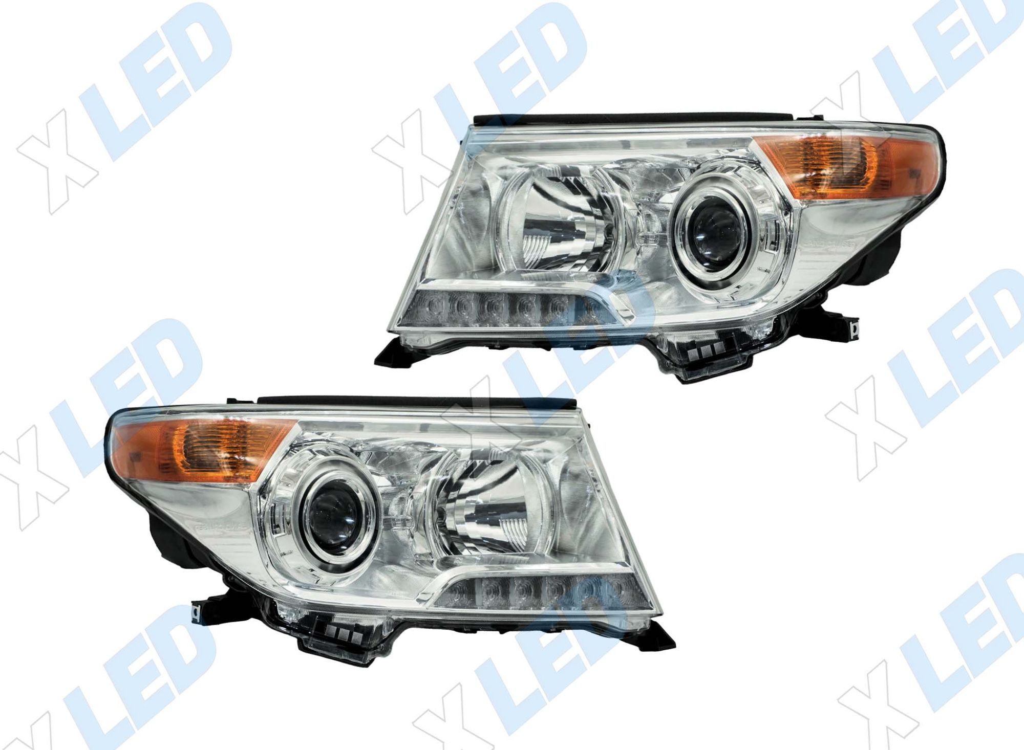 Комплект фар Toyota Land Cruiser 200 (2012-н. в.) с bi-led линзами Х4 X-LED, подключение ксенон