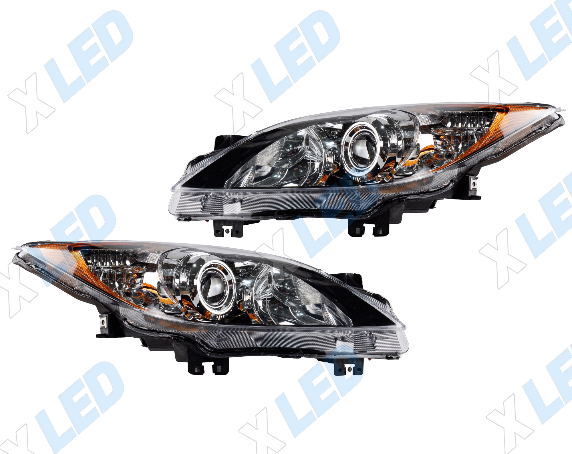 Комплект фар Mazda 3 BL (2009-2013) с bi-led линзами Х4 X-LED, подключение галоген