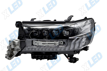 Фара Toyota Land Cruiser 200 (2016-2021) LED 4 линзы тюнинг (левая) 