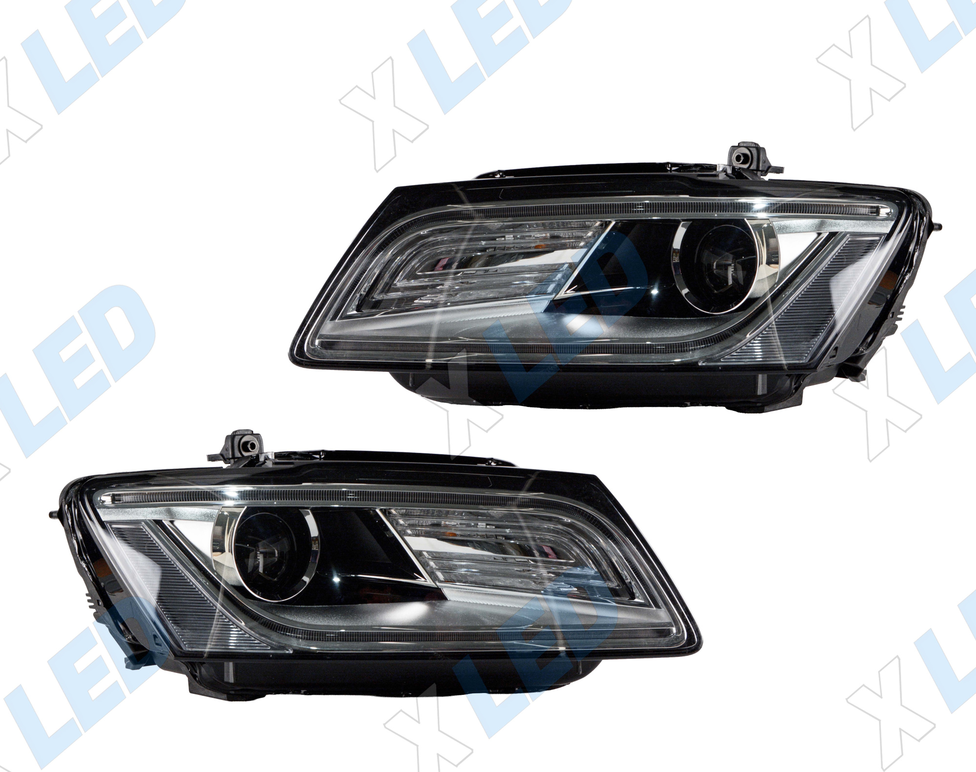 Комплект фар Audi Q5 (2013-2017) с bi-led линзами Х6 X-LED, подключение ксенон