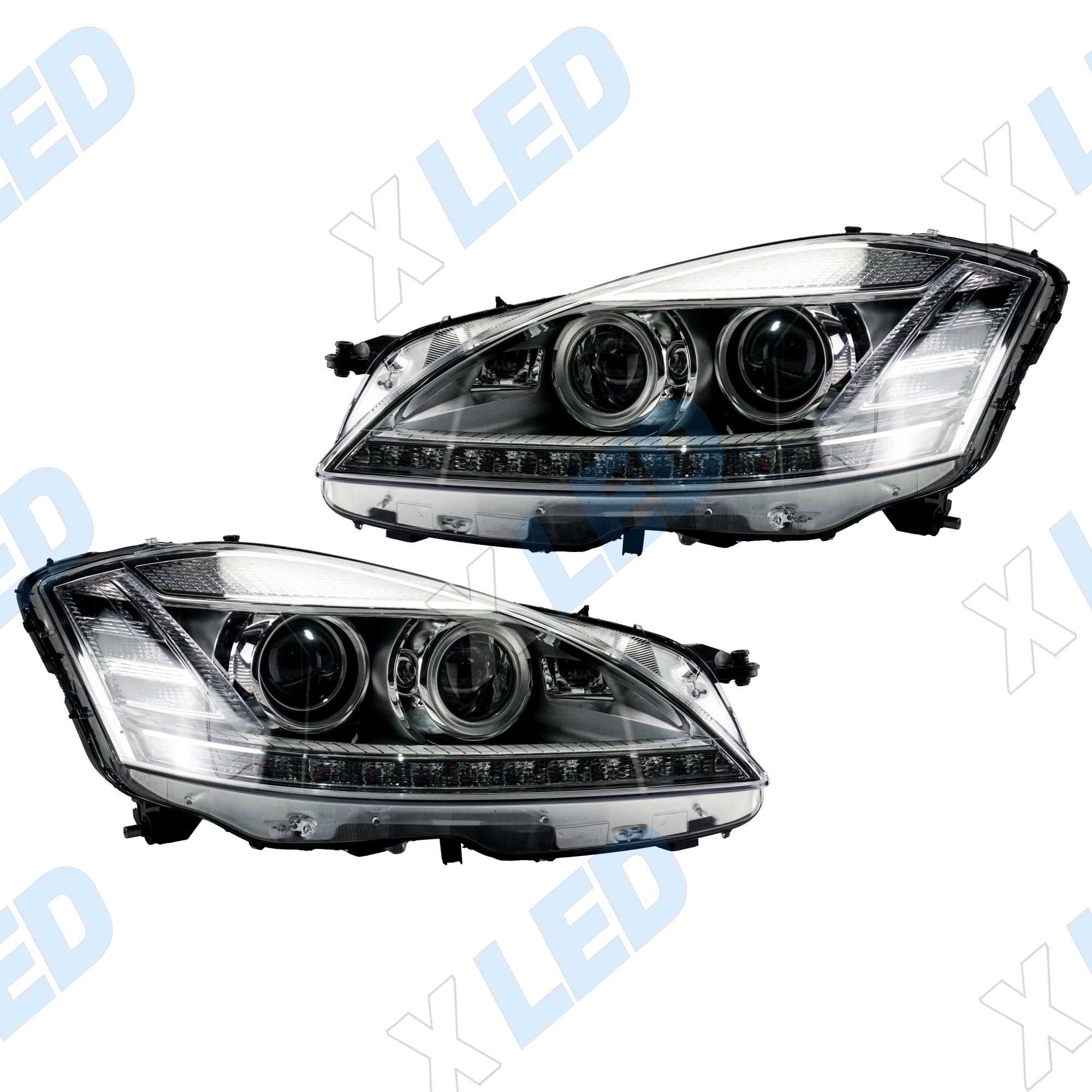 Комплект фар (тюнинг) Mercedes S-Class W221 V(2005-2009) осн. xenon D1S без бл. дальн. линза галоген