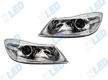 Комплект фар Skoda Octavia A5 (2009-2012) с bi-led линзами ХV6 X-LED